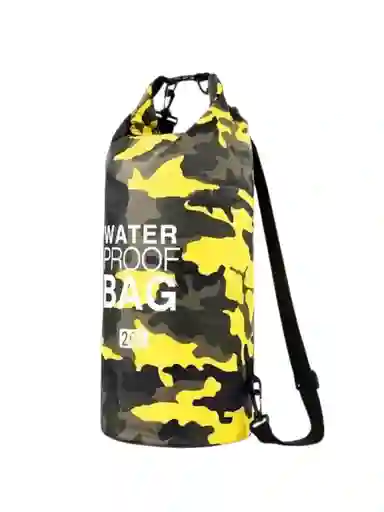 Bolsa / Maletín Impermeable De 20 Litros, Bolsa Seca De Almacenamiento Amarillo Camuflado