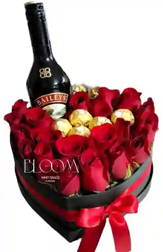 Flores Rosas Bailey´s Corazón