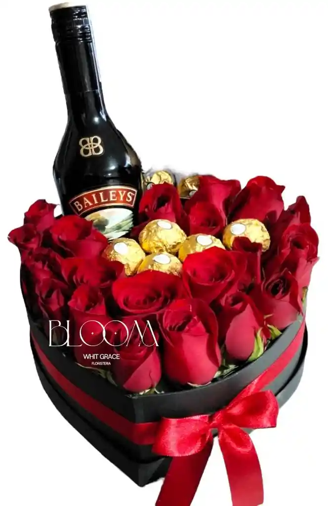 Flores Rosas Bailey´s Corazón