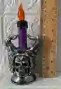 Vela O Veladora Led Con Pilas Halloween Morada 18cm De Alto