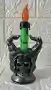 Vela O Veladora Led Con Pilas Halloween Verde 18cm De Alto