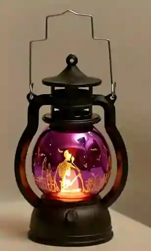 Vela O Veladora Led Con Pilas Halloween Morada