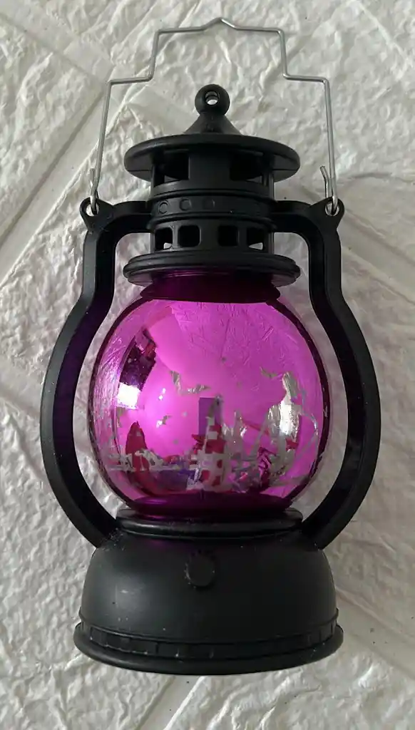 Vela O Veladora Led Con Pilas Halloween Morada