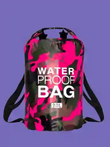 Bolsa / Maletín Impermeable De 20 Litros, Bolsa Seca De Almacenamiento Fucsia Camuflado