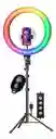 Aro De Luz Multicolor Rgb 33cm Soporte Celular Y Trípode 2m