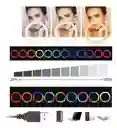 Aro De Luz Multicolor Rgb 33cm Soporte Celular Y Trípode 2m