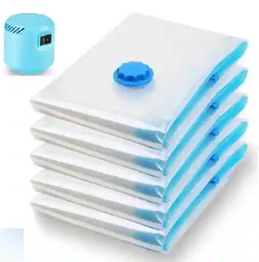 5 Bolsas Ahorradoras De Espacio Al Vacio 70x50 Bomba Electectrica