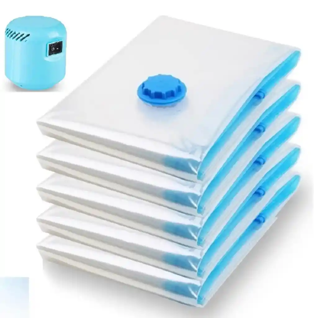 5 Bolsas Ahorradoras De Espacio Al Vacio 70x50 Bomba Electectrica