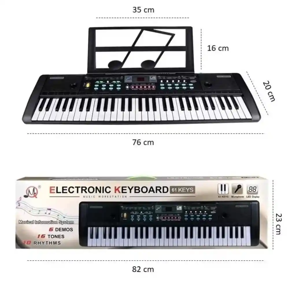 Piano Organeta Grande Semiprofesional 76cm Regalo (juguete Ninos)
