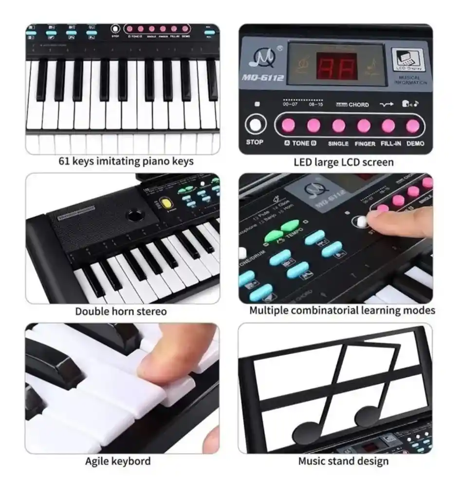 Piano Organeta Grande Semiprofesional 76cm Regalo (juguete Ninos)