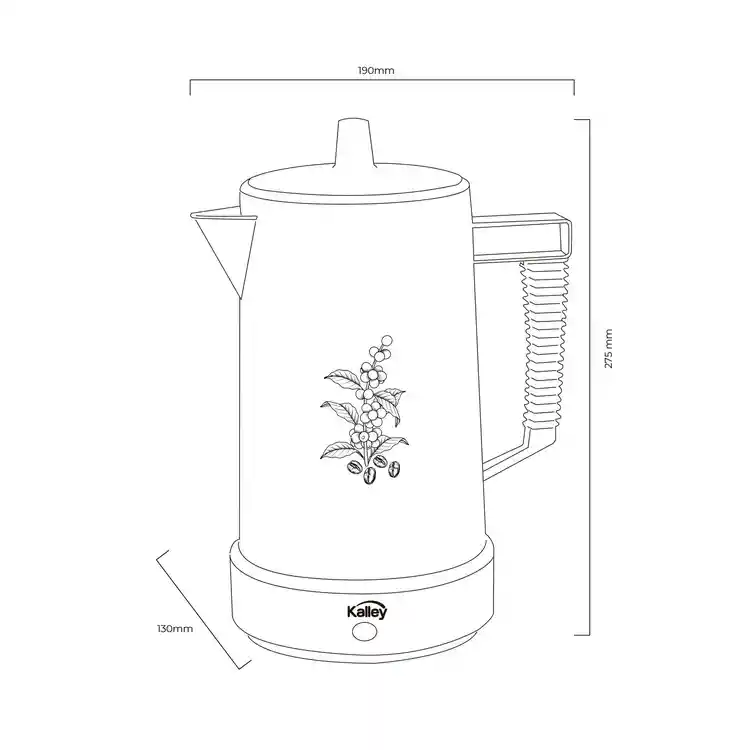 Cafetera Percoladora Eléctrica 6 Tazas Kalley