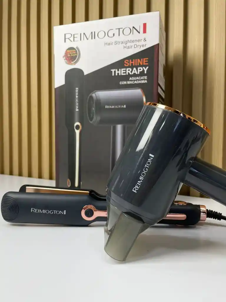Set Plancha Y Secador Terapia Reimiogton Keratina