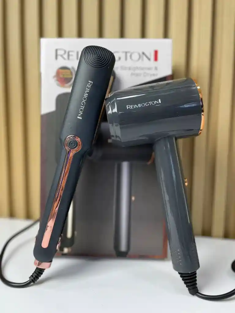 Set Plancha Y Secador Terapia Reimiogton Keratina