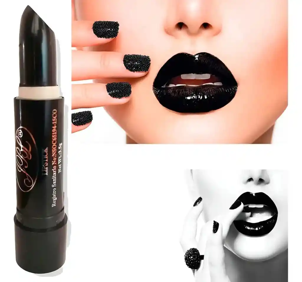 Labial Negro Jbl – Maquillaje Halloween / Cosplay / Look Gótico