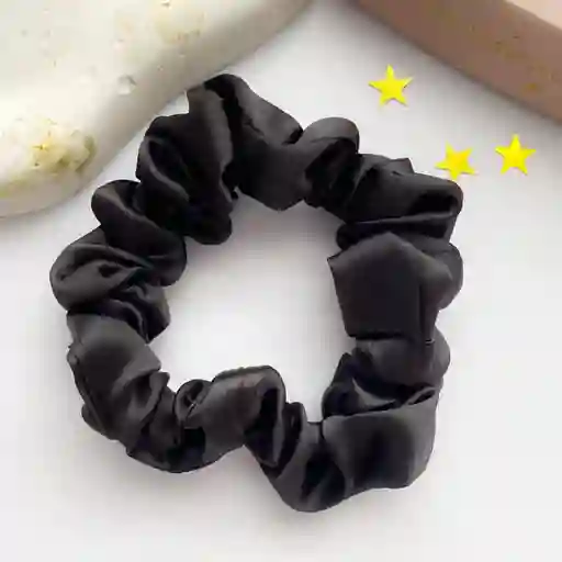 Scrunchies, Moñas, Bambas En Satín Licrado Pubu Negro