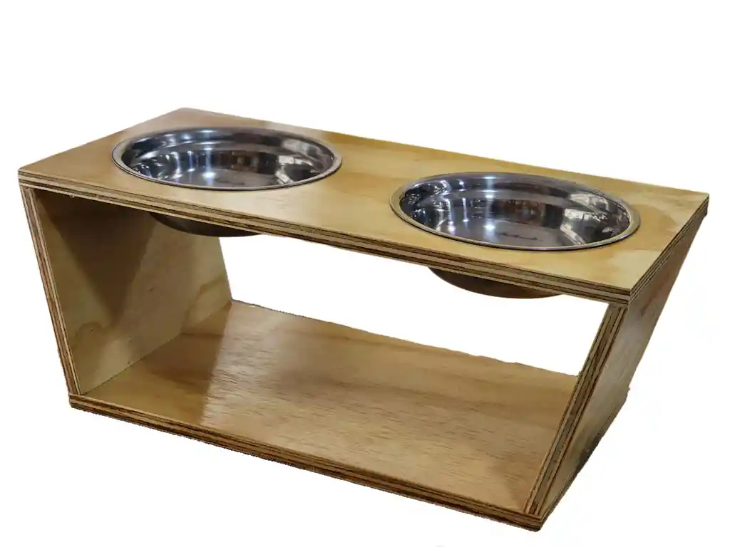 Comedero Doble Premiun En Pino