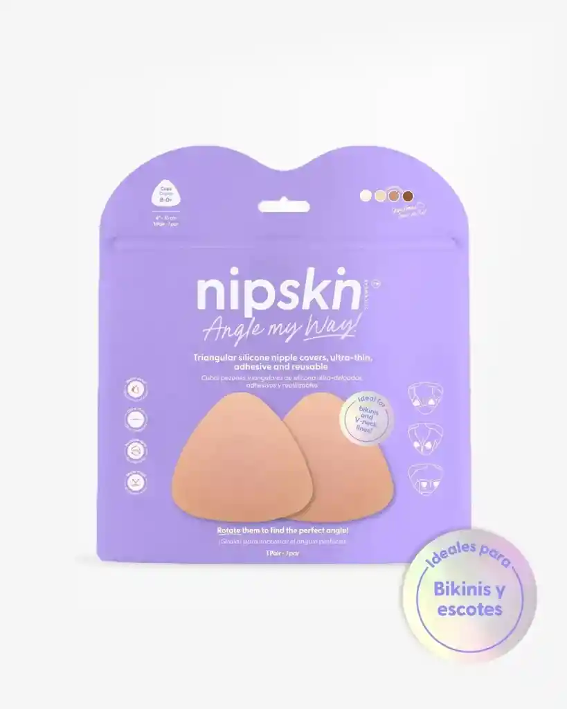 Cubre Pezones De Silicona Reutilizable Triangle Color Cappuccino Np057 Nipskin Copa B-d+