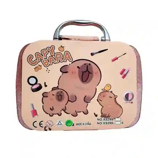 Maleta Kit Maquillaje Capibara Niñas Juguete Esmaltes