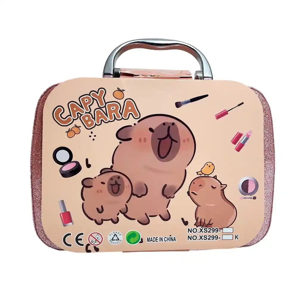 Maleta Kit Maquillaje Capibara Niñas Juguete Esmaltes
