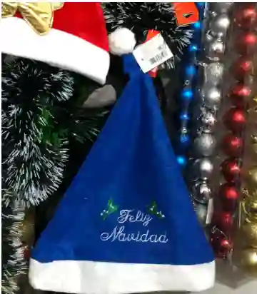 Gorro De Navidad Sombrero Tradicional Navideño Feliz Navidad Azul