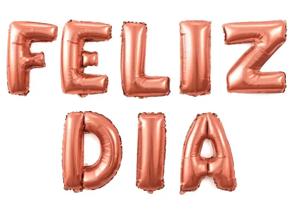 Letrero Feliz Dia Rosa Metalico Bombas