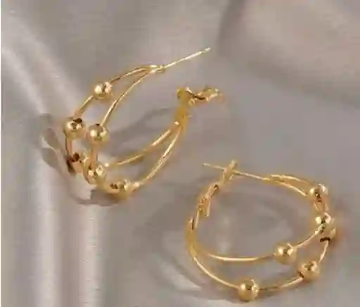 Aretes Dorada Triple Aro