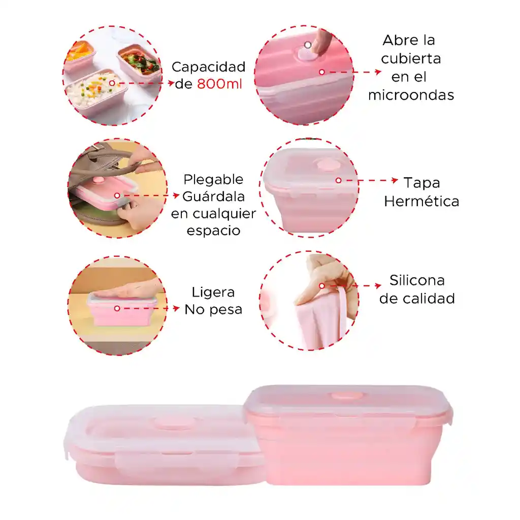 Lonchera Coca Plegable De Silicona