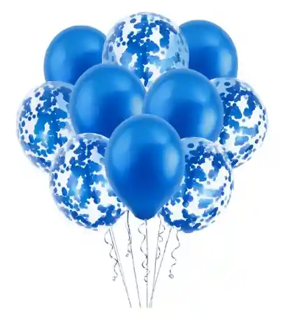 Set Decorativo De Globos Azul X10