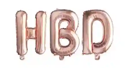 Letrero De Globos Hbd Oro Rosa