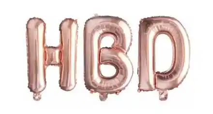 Letrero De Globos Hbd Oro Rosa