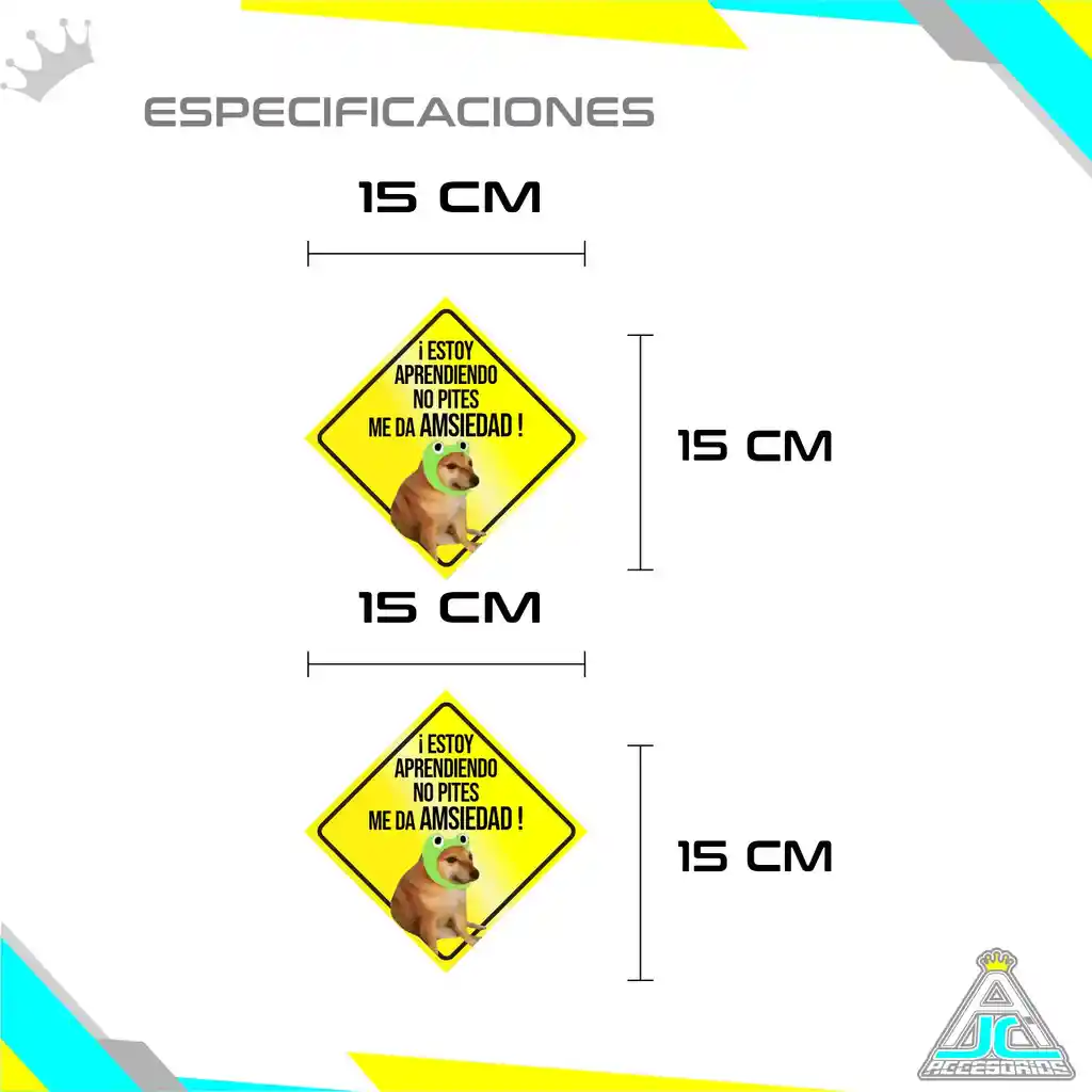 Aviso Letrero Adhesivo Aprendiz A Bordo 2und Reflectivo