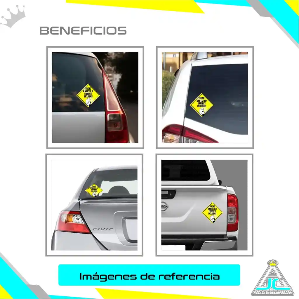 Aviso Letrero Adhesivo Aprendiz A Bordo 2und Reflectivo