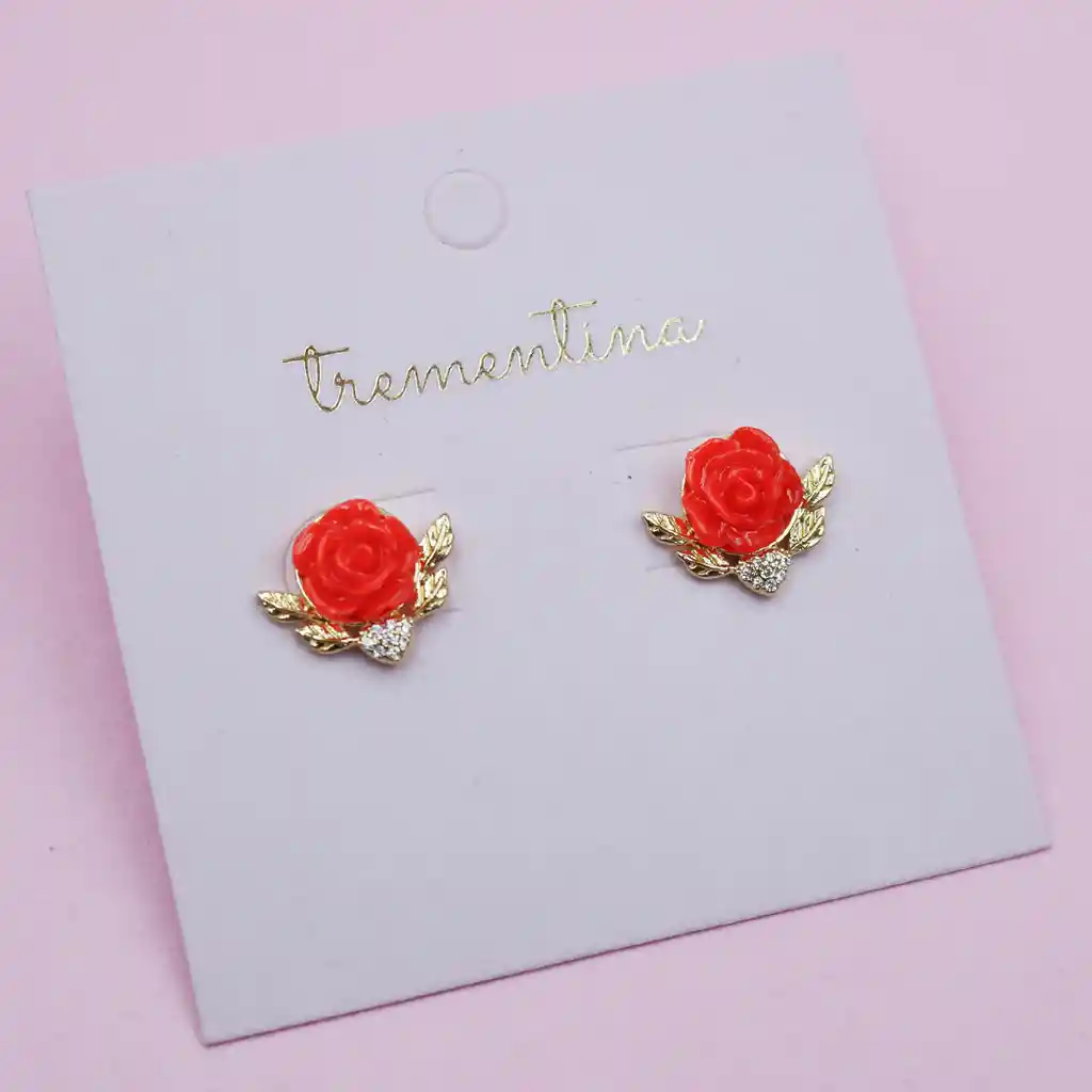 Topo Dorado Rosa Roja