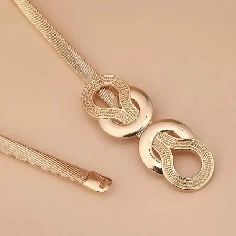 Cinturón Metalico Elástico Dorado