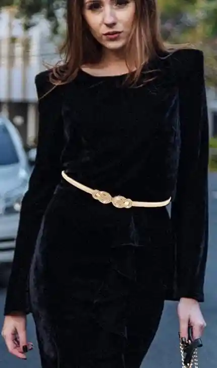 Cinturón Metalico Elástico Dorado