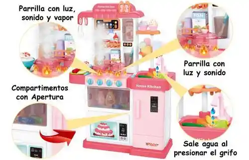 Juguete Cocina Para Niñas Con Vapor, Luces Y Sonido Portahelados