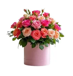Caja Rosa – Rosas Multicolor Pastel