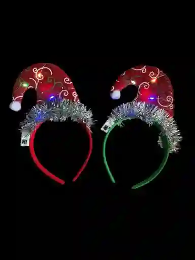 Vincha Diadema Balaca Novena Diadema Gorro De Navidad Con Luz