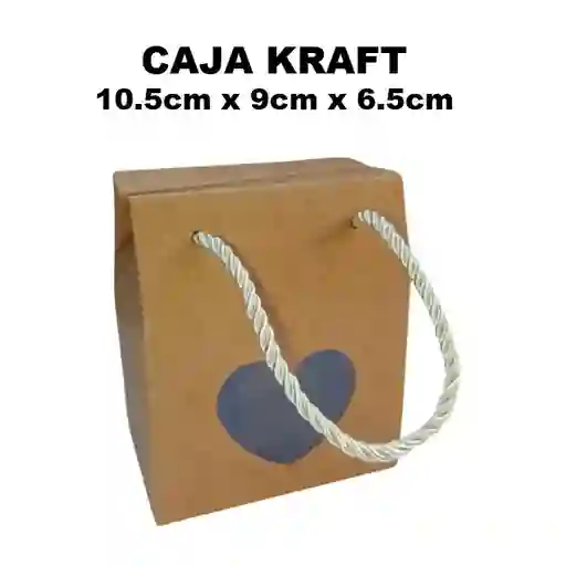Caja De Kraft Regalo 10.5x9x6.5 Cm Con Ventana Corazon