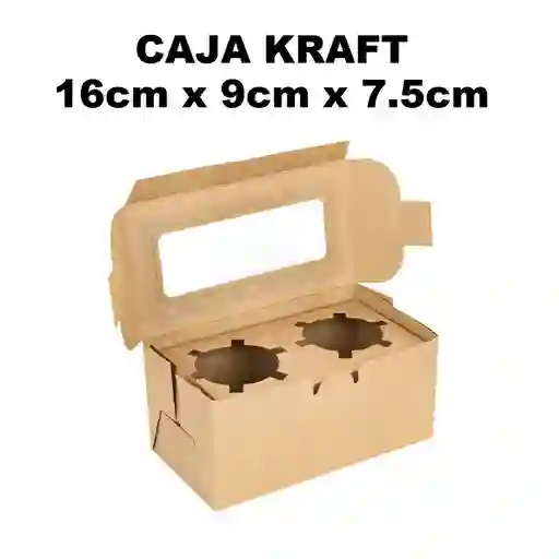 Caja De Kraft Cupcakes 16x9x7.5 Cm Con Ventana