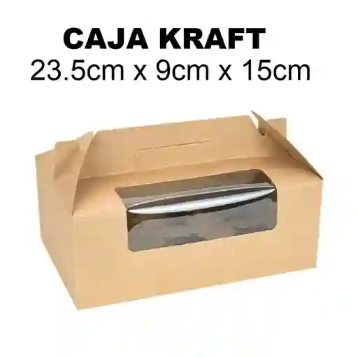 Caja De Kraft Cupcakes 23.5x9x15 Cm Con Ventana