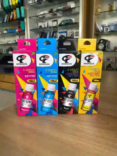 Combo De Tintas Hp Gihonclick Gt Series – Gt-51bk Negra + Colores Gt52 (c/m/y) 100ml | Compatibles Hp Ink Tank / Gt51 / Gt52 |