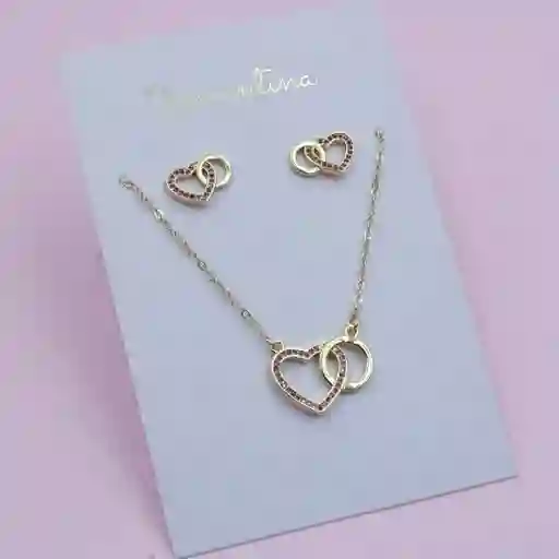 Set Dorado Corazon Aro