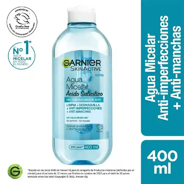 Agua Micelar Garnier Anti-imperfecciones Express Aclara 400ml