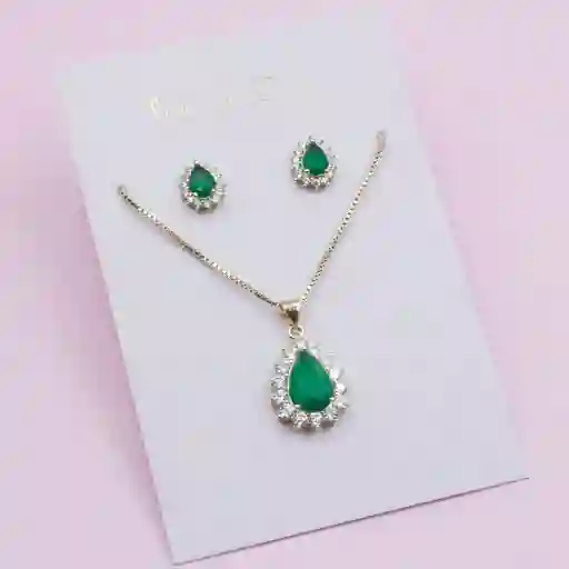 Set Dorado Gota Del Mar Verde