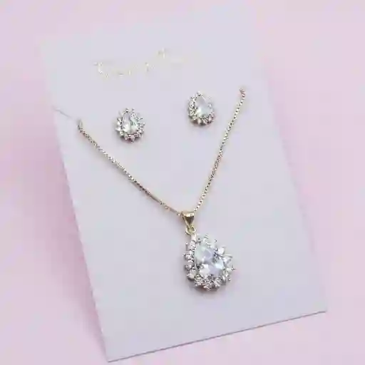 Set Dorado Gota Del Mar Transparente
