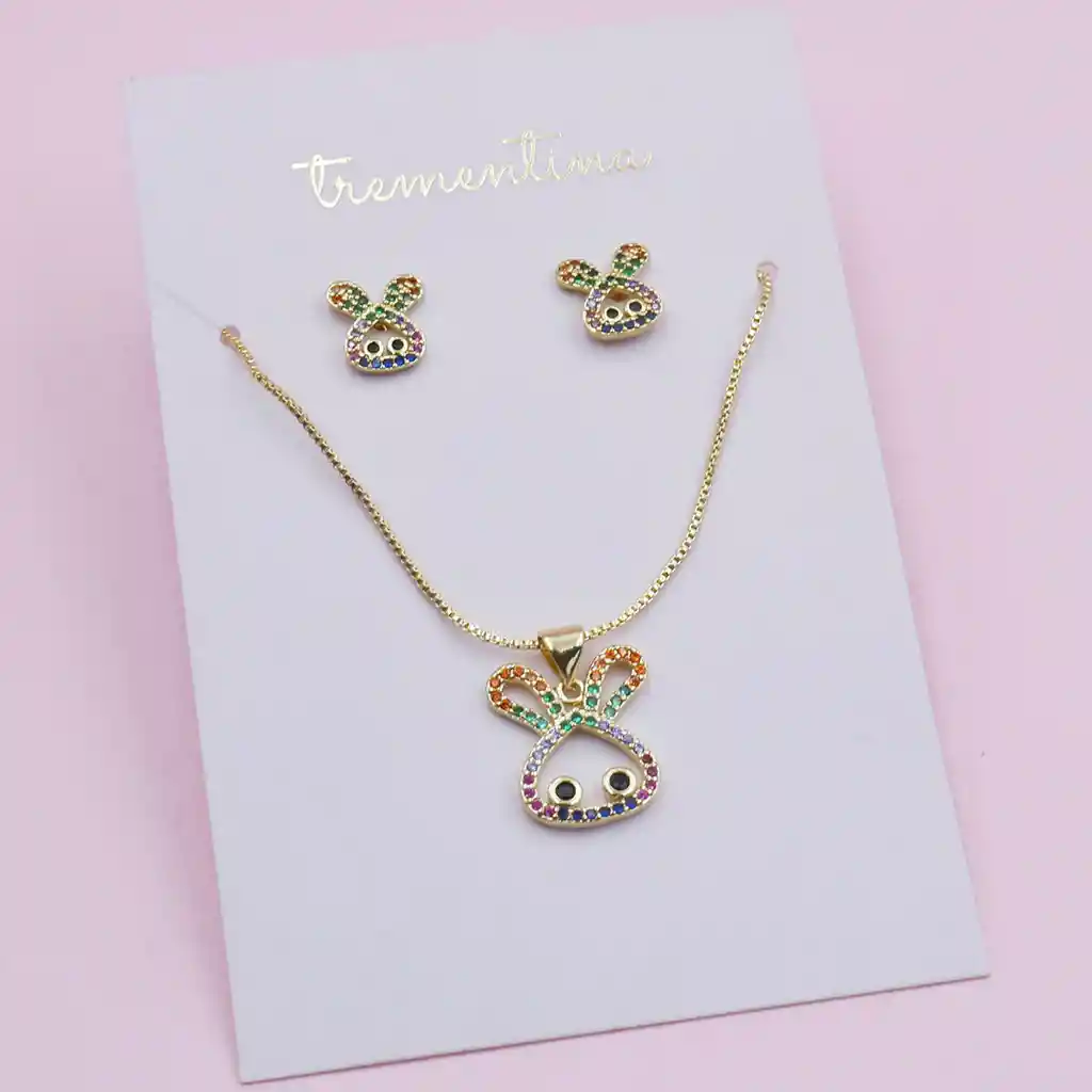Set Dorado Conejito Multicolor