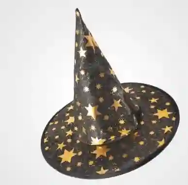 Gorro Bruja Negro Y Dorado Halloween