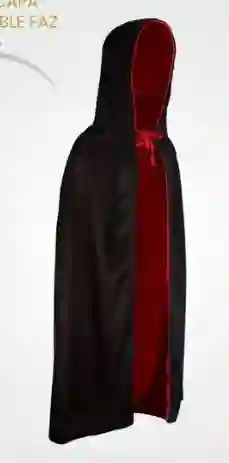 Capa Doble Faz Negro Y Roja 120cm De Largo - Halloween