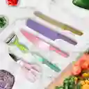 Set De Cuchillos Juego X6 Piezas Colores Pastel Cocina Knife